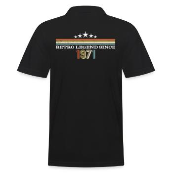 Vintage 1971 - 50e anniversaire Retro Legend Dad - Polo Homme - noir - Dos - Kai (181cm)