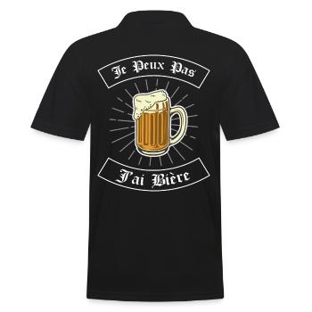 je peux pas j'ai bière | cadeau marrant bière - Polo Homme - noir - Dos - Kai (181cm)