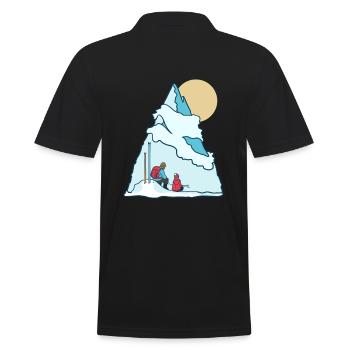 Adventure winter holidays father son T-shirt - Men's Polo Shirt - black - Back - Kai (181cm)