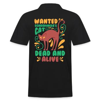 Schrödingers Katze T-Shirt - Katzen TShirt Physik - Männer Poloshirt - Schwarz - Hinten - Kai (181cm)