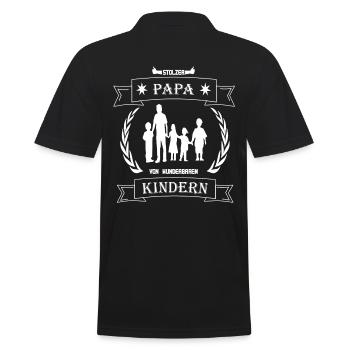 Proud father of wonderful children Father's Day - Men's Polo Shirt - black - Back - Kai (181cm)