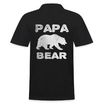 Papa Ours - Cadeau de fête des pères ou d'anniversaire - Polo Homme - noir - Dos - Kai (181cm)