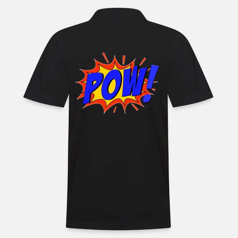 POW Comic Pow! - Männer Poloshirt - Schwarz