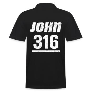 John 316 Jochanes Evangelium Christentum Kirche - Männer Poloshirt - Schwarz - Hinten - Kai (181cm)