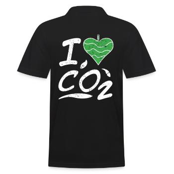 Climate Change I Love CO2 Vintage Gift Idea - Men's Polo Shirt - black - Back - Kai (181cm)