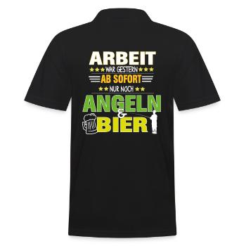 Retraité pêcheur pêcheur à la pêche et bière - Polo Homme - noir - Dos - Kai (181cm)