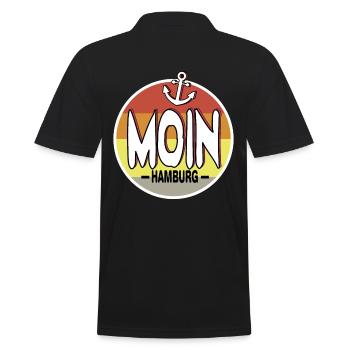 Moin Hamburg - Männer Poloshirt - Schwarz - Hinten - Kai (181cm)