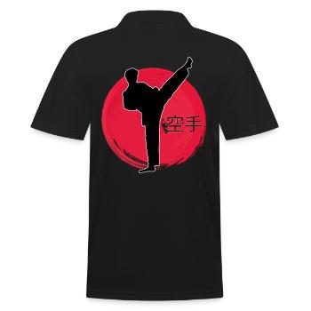 Karate Japan - Männer Poloshirt - Schwarz - Hinten - Kai (181cm)