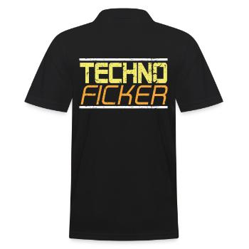 Techno Raver Rave Festival - Männer Poloshirt - Schwarz - Hinten - Kai (181cm)