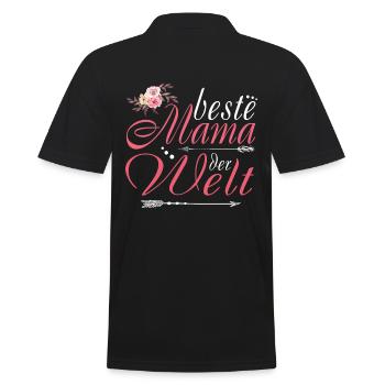 Beste Mama der Welt - Männer Poloshirt - Schwarz - Hinten - Kai (181cm)