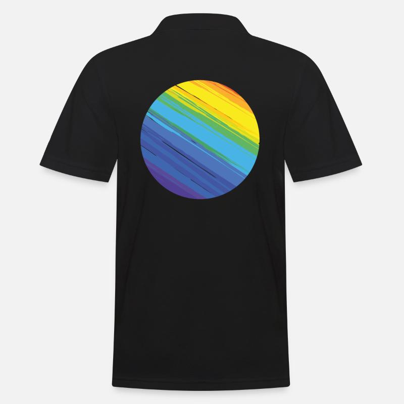 Regenbogen Kreis - Männer Poloshirt - Schwarz