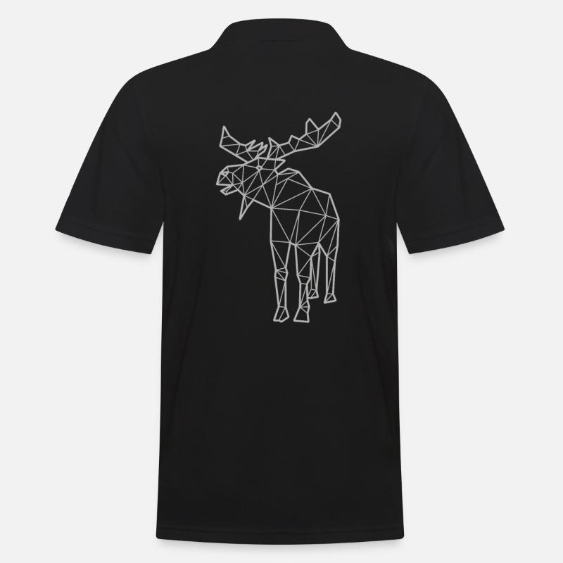Elch Polygon - Männer Poloshirt - Schwarz