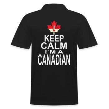 Keep Calm Im a Canadian - Männer Poloshirt - Schwarz - Hinten - Kai (181cm)