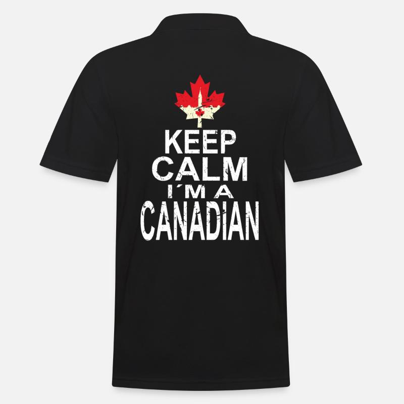 Keep Calm Im a Canadian - Männer Poloshirt - Schwarz