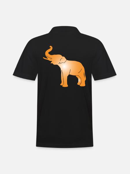 elephant silhouette elephant - Men's Polo Shirt - black