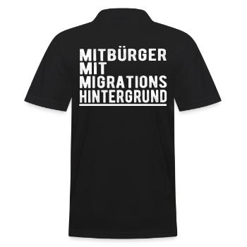 Mitbürger mit Migrationshintergrund - Männer Poloshirt - Schwarz - Hinten - Kai (181cm)