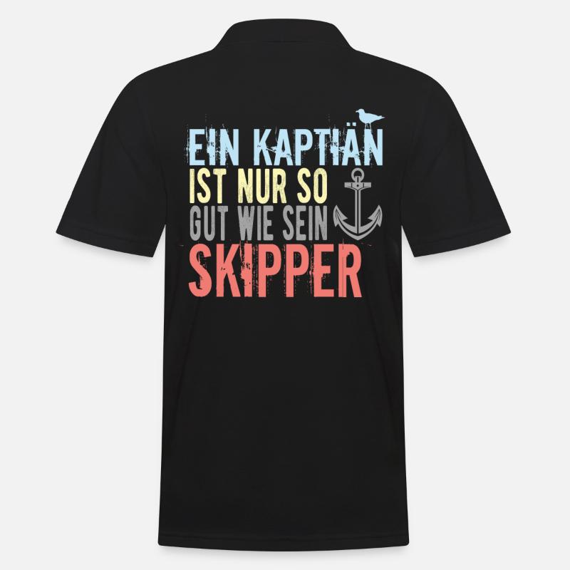 Skipper Sprüche - Männer Poloshirt - Schwarz