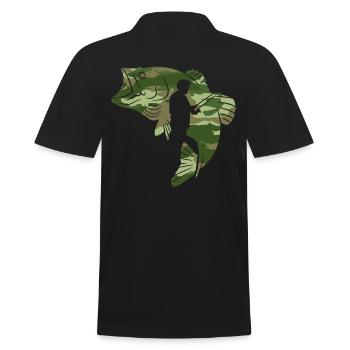Angler camouflage - Men's Polo Shirt - black - Back - Kai (181cm)