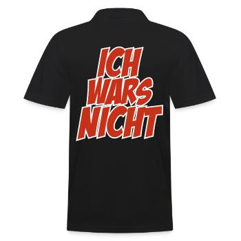 Ich wars nicht - Männer Poloshirt - Schwarz - Hinten - Kai (181cm)