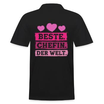 Beste Chefin der Welt - Männer Poloshirt - Schwarz - Hinten - Kai (181cm)