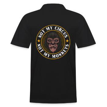 Nicht mein Zirkus nicht meine Affen - Männer Poloshirt - Schwarz - Hinten - Kai (181cm)