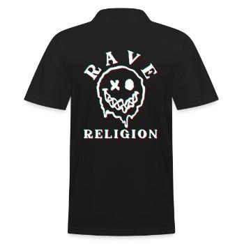 Raver Religion - Männer Poloshirt - Schwarz - Hinten - Kai (181cm)