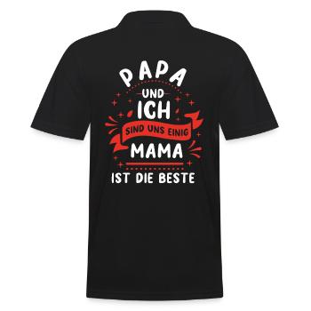 Beste Mama - Männer Poloshirt - Schwarz - Hinten - Kai (181cm)