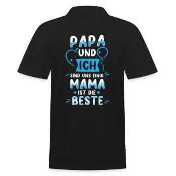 Beste Mama - Männer Poloshirt - Schwarz - Hinten - Kai (181cm)
