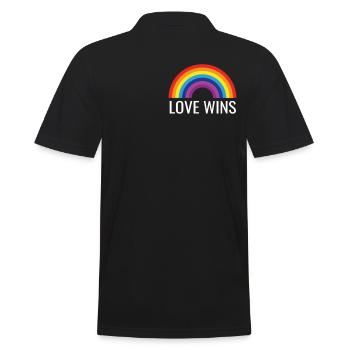 Love wins - Men's Polo Shirt - black - Back - Kai (181cm)