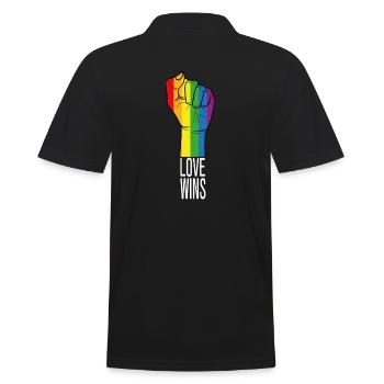 Love wins - Men's Polo Shirt - black - Back - Kai (181cm)