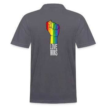 Love Wins - Männer Poloshirt - Anthrazit - Hinten - Nico (186cm)