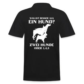 Was ist besser 1 hund oder 2 - Männer Poloshirt - Schwarz - Hinten - Kai (181cm)