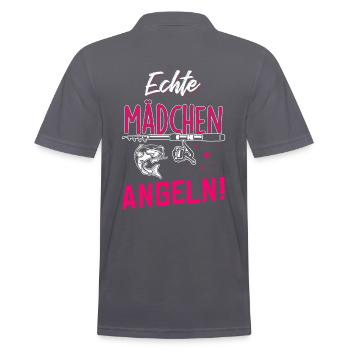 Echte Mädchen Angeln - Männer Poloshirt - Anthrazit - Hinten - Nico (186cm)