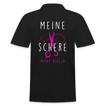 Meine Schere meine Regeln - Männer Poloshirt - Schwarz - Hinten - Kai (181cm)