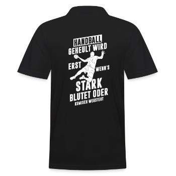 Handball Spruch - Männer Poloshirt - Schwarz - Hinten - Kai (181cm)