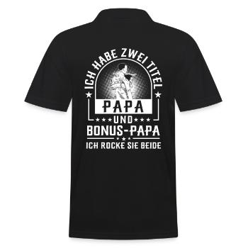 Bonus Papa - Männer Poloshirt - Schwarz - Hinten - Kai (181cm)