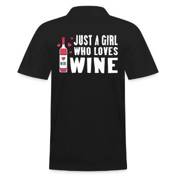 Just a girl who loves wine - Men's Polo Shirt - black - Back - Kai (181cm)