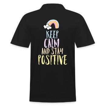 Positiv Spruch - Männer Poloshirt - Schwarz - Hinten - Kai (181cm)