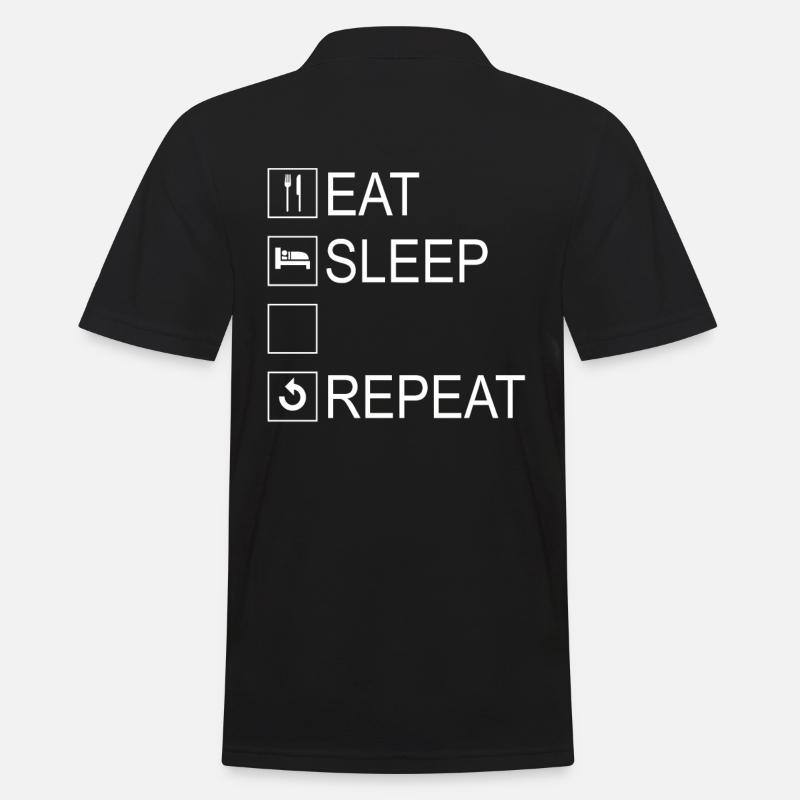 Eat Sleep Repeat Template - Männer Poloshirt - Schwarz