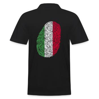 Fingerabdruck italienisch - Männer Poloshirt - Schwarz - Hinten - Kai (181cm)