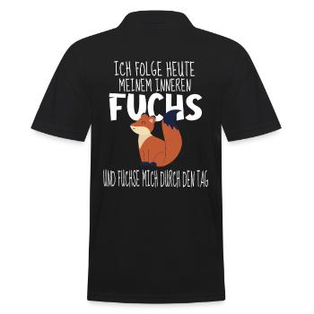 Lustige Fuchs Sprüche - Männer Poloshirt - Schwarz - Hinten - Kai (181cm)