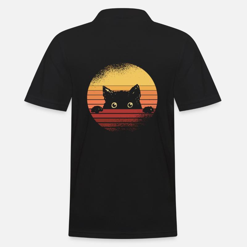 Schwarze Katze - Männer Poloshirt - Schwarz