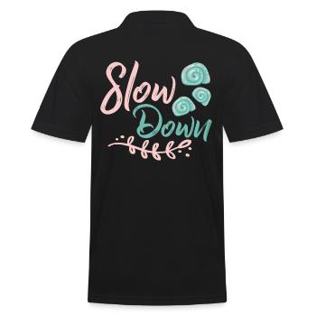 Slow down - Men's Polo Shirt - black - Back - Kai (181cm)