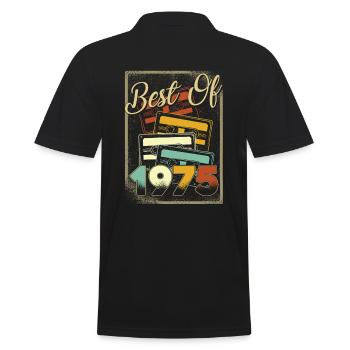 Best of 1975 - Männer Poloshirt - Schwarz - Hinten - Kai (181cm)