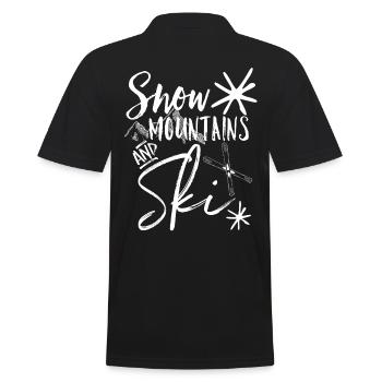 Ski mountain snow - Men's Polo Shirt - black - Back - Kai (181cm)