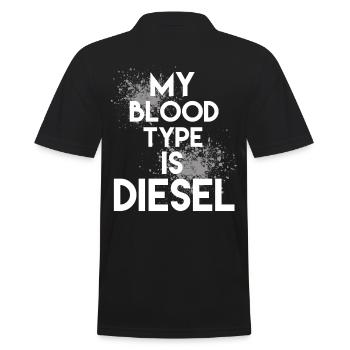 My Blood Type is Diesel - Men's Polo Shirt - black - Back - Kai (181cm)
