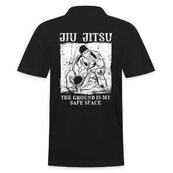 Jiu Jitsu Spruch - Männer Poloshirt - Schwarz - Hinten - Kai (181cm)