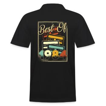 BEST OF 1984 - Männer Poloshirt - Schwarz - Hinten - Kai (181cm)