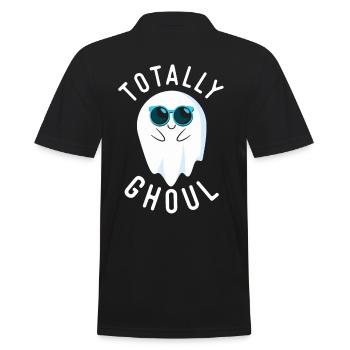 Halloween - Männer Poloshirt - Schwarz - Hinten - Kai (181cm)