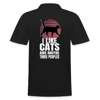 J’aime les cats et maybe three people - Polo Homme - noir - Dos - Kai (181cm)